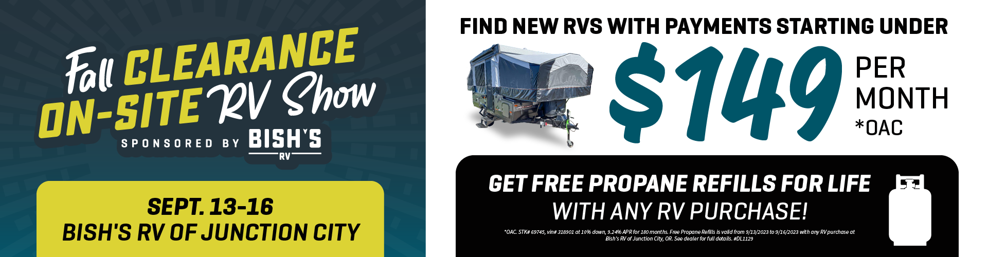 Fall Clearance On-Site RV Show - Sept. 13-16 - Bish's RV of Junction City